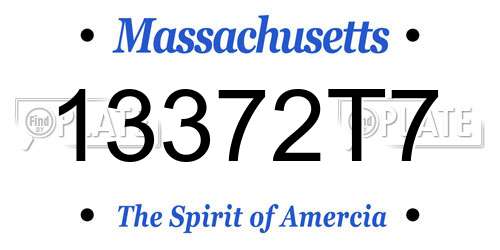 13372T7 Massachusetts License Plate