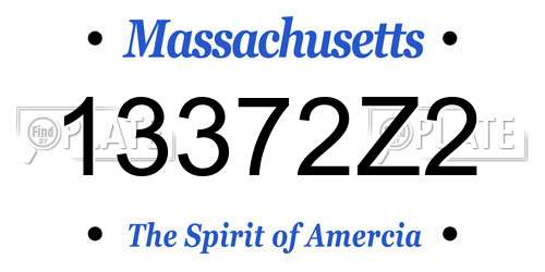 13372Z2 Massachusetts License Plate