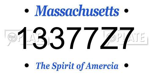 13377Z7 Massachusetts License Plate
