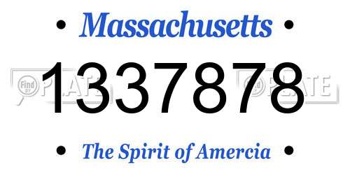 1337878 Massachusetts License Plate
