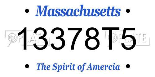 13378T5 Massachusetts License Plate
