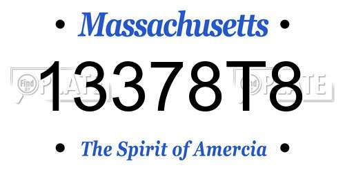 13378T8 Massachusetts License Plate