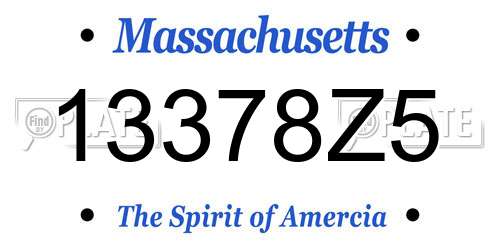 13378Z5 Massachusetts License Plate