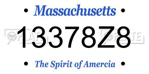 13378Z8 Massachusetts License Plate