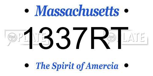 1337RT Massachusetts License Plate
