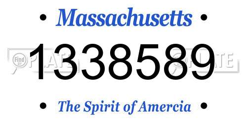 1338589 Massachusetts License Plate