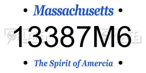 13387M6 Massachusetts License Plate
