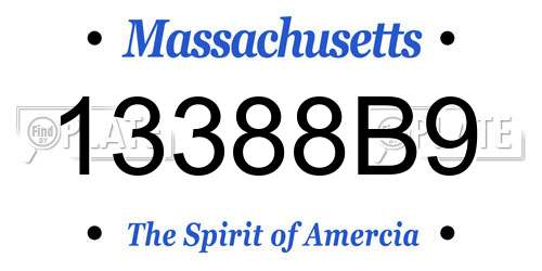13388B9 Massachusetts License Plate