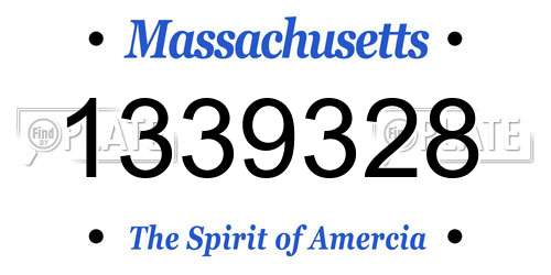 1339328 Massachusetts License Plate