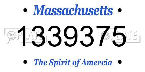 1339375 Massachusetts License Plate