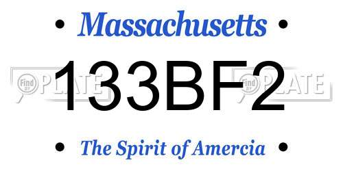 133BF2 Massachusetts License Plate