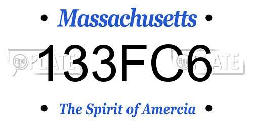 133FC6 Massachusetts License Plate