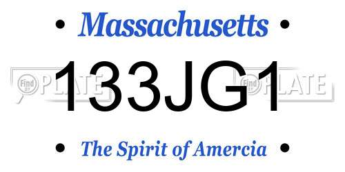 133JG1 Massachusetts License Plate