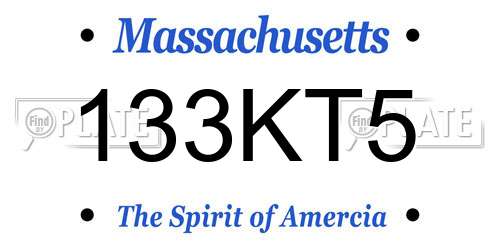133KT5 Massachusetts License Plate