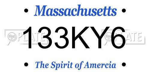 133KY6 Massachusetts License Plate