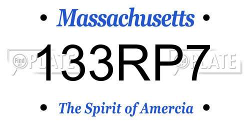 133RP7 Massachusetts License Plate