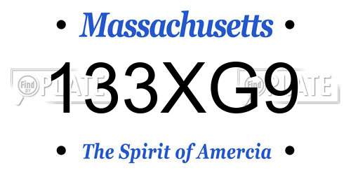 133XG9 Massachusetts License Plate