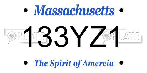 133YZ1 Massachusetts License Plate