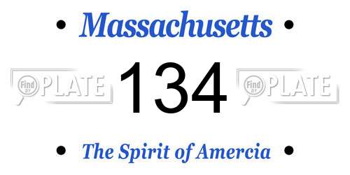 134 Massachusetts License Plate