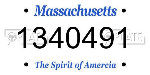 1340491 Massachusetts License Plate