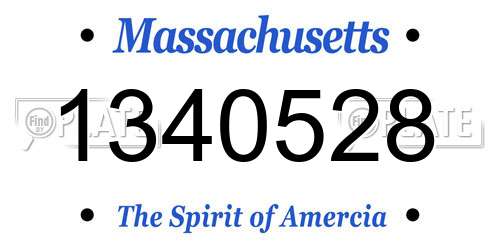 1340528 Massachusetts License Plate