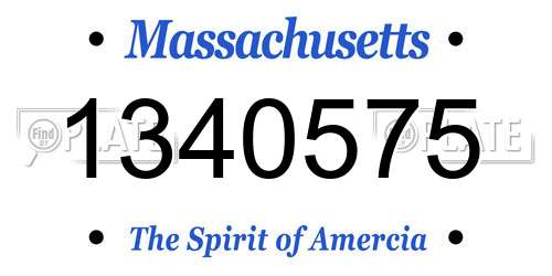 1340575 Massachusetts License Plate