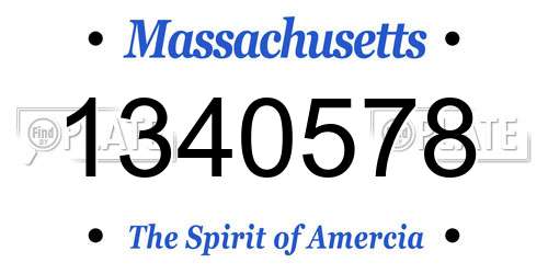 1340578 Massachusetts License Plate