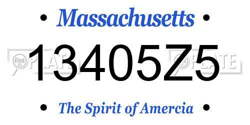 13405Z5 Massachusetts License Plate