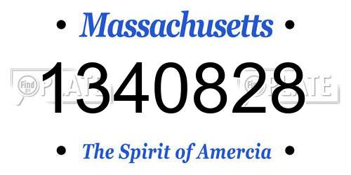 1340828 Massachusetts License Plate