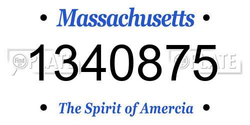 1340875 Massachusetts License Plate