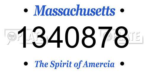 1340878 Massachusetts License Plate