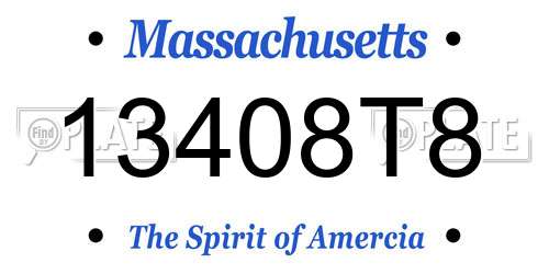 13408T8 Massachusetts License Plate