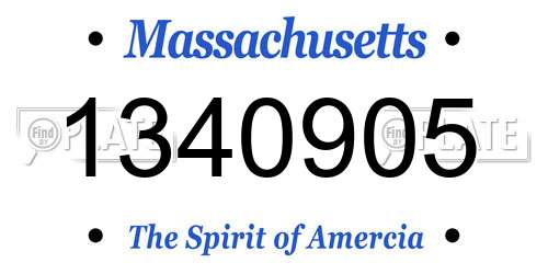 1340905 Massachusetts License Plate