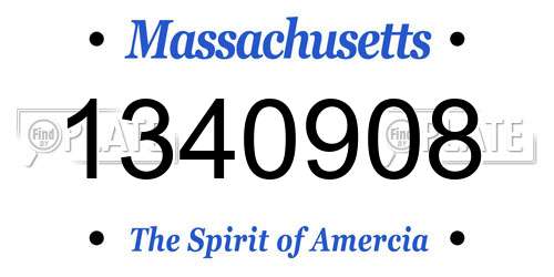 1340908 Massachusetts License Plate