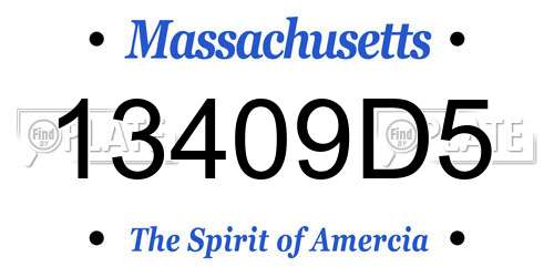 13409D5 Massachusetts License Plate