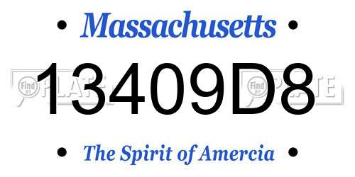 13409D8 Massachusetts License Plate