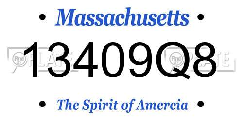 13409Q8 Massachusetts License Plate