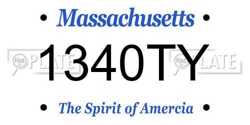 1340TY Massachusetts License Plate