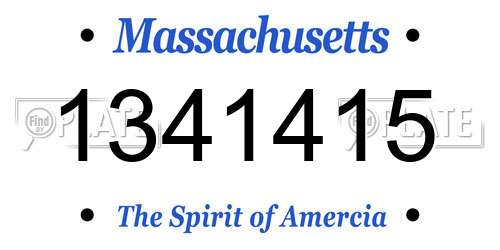 1341415 Massachusetts License Plate