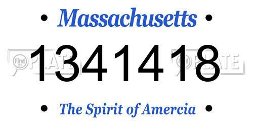 1341418 Massachusetts License Plate
