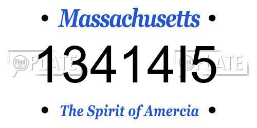 13414I5 Massachusetts License Plate