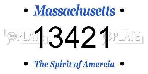 13421 Massachusetts License Plate
