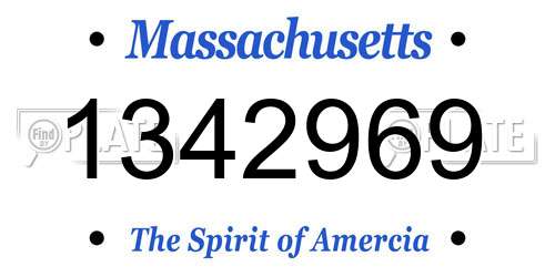 1342969 Massachusetts License Plate