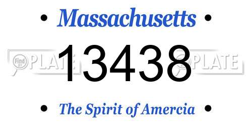 13438 Massachusetts License Plate