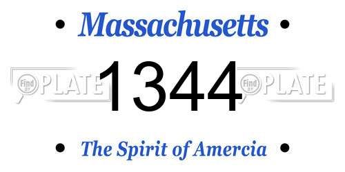 1344 Massachusetts License Plate