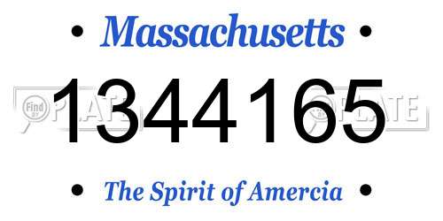 1344165 Massachusetts License Plate