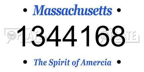 1344168 Massachusetts License Plate