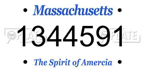 1344591 Massachusetts License Plate