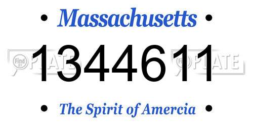 1344611 Massachusetts License Plate