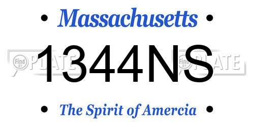 1344NS Massachusetts License Plate